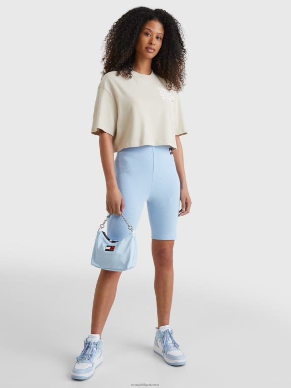 البيج الحجري Tommy Hilfiger بلوزة قصيرة بشعار خلفي 446442714