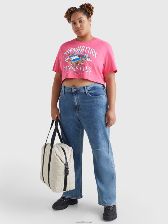 التنبيه الوردي Tommy Hilfiger تيشيرت بطبعة شعار الماركة 446442715