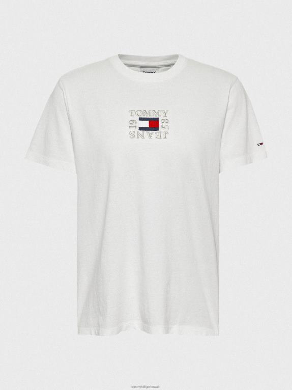 بيج فاتح Tommy Hilfiger تي شيرت منحنى مريح من القطن العضوي 446442728