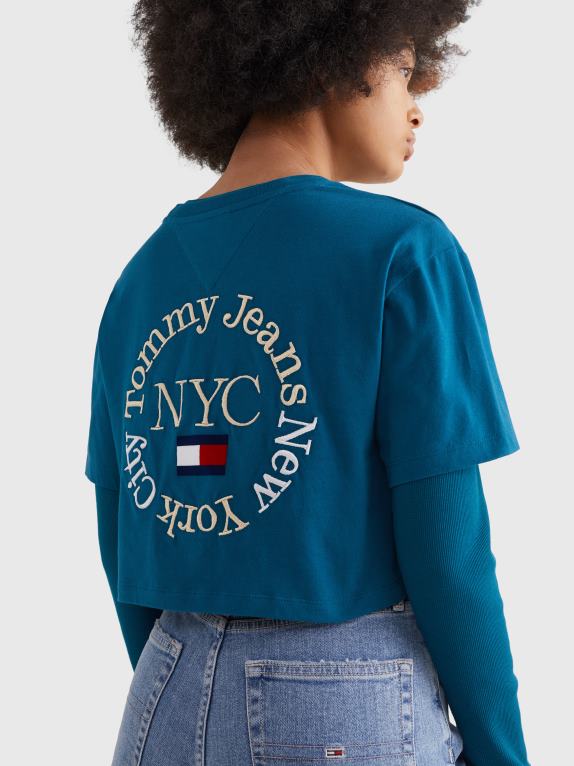 بنزين Tommy Hilfiger تيشيرت قصير بشعار الدائرة الخلفية 446442735