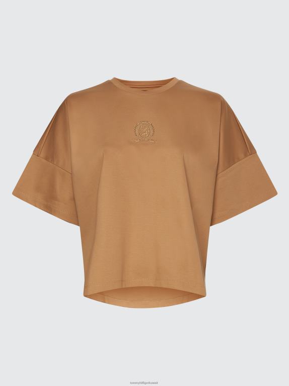 الكاكي الريف Tommy Hilfiger تي شيرت بتطريز قمة مريح 446442736