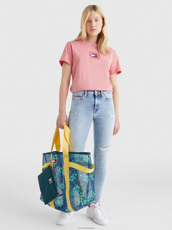 وردة الحديقة Tommy Hilfiger تيشيرت بشعار الماركة وقصة مريحة 446442748