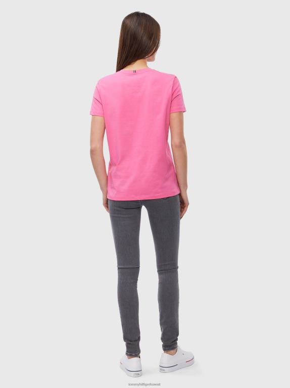 وردي مشع Tommy Hilfiger تي شيرت برقبة دائرية وشعار الجرافيك 446442757