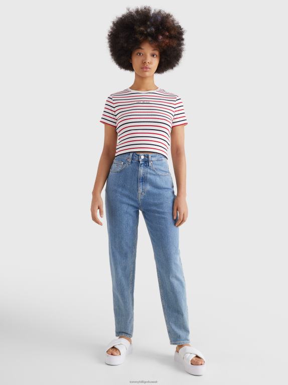 قرمزي عميق/متعدد Tommy Hilfiger تي شيرت قصير مخطط 446442758