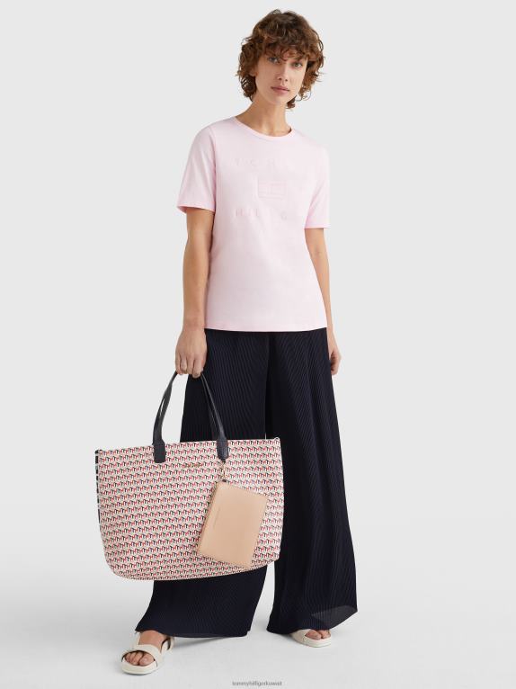 الوردي الباستيل Tommy Hilfiger تي شيرت العلم المعدني 446442762