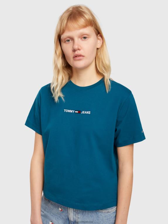 بنزين Tommy Hilfiger تي شيرت من القطن العضوي بتطريز شعار الماركة 446442768