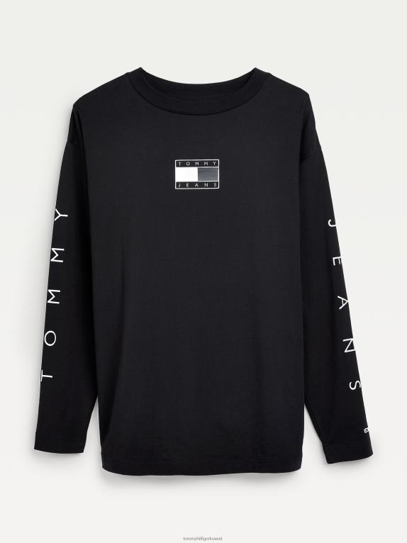 أسود Tommy Hilfiger تي شيرت معدني بأكمام طويلة 446442770