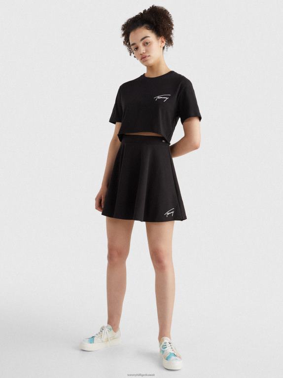 أسود Tommy Hilfiger تيشيرت قصير بشعار الماركة 446442775
