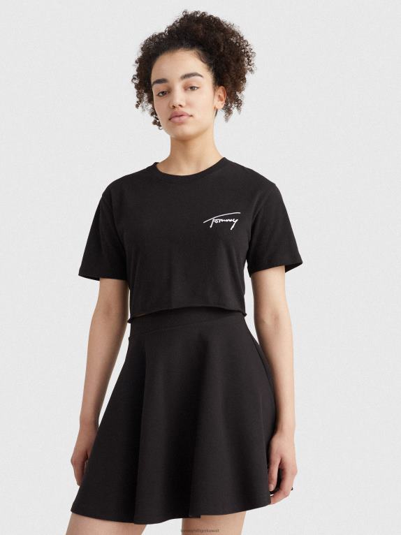 أسود Tommy Hilfiger تيشيرت قصير بشعار الماركة 446442775