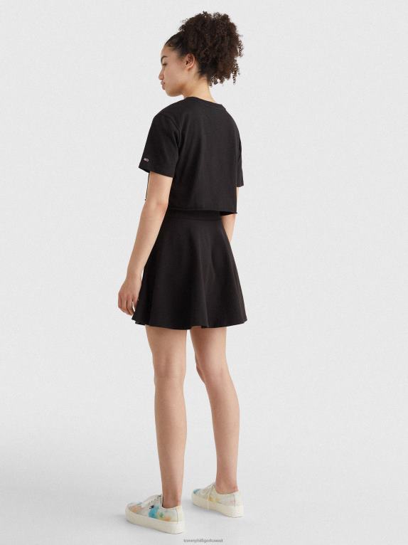 أسود Tommy Hilfiger تيشيرت قصير بشعار الماركة 446442775