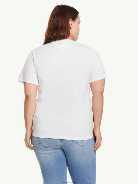 أبيض Tommy Hilfiger تي شيرت بتوقيع منحنى 446442794