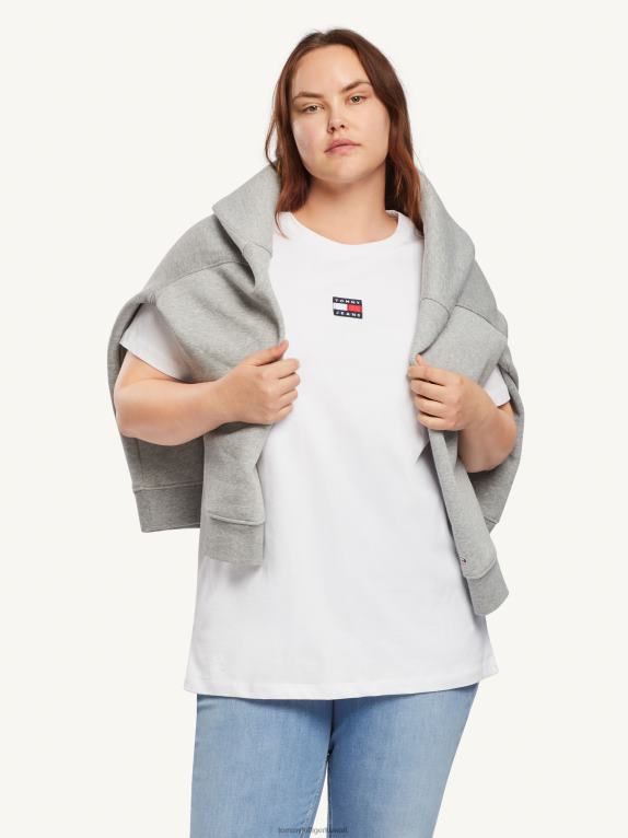 أبيض Tommy Hilfiger تي شيرت بشارة منحنى مقاس كبير 446442797