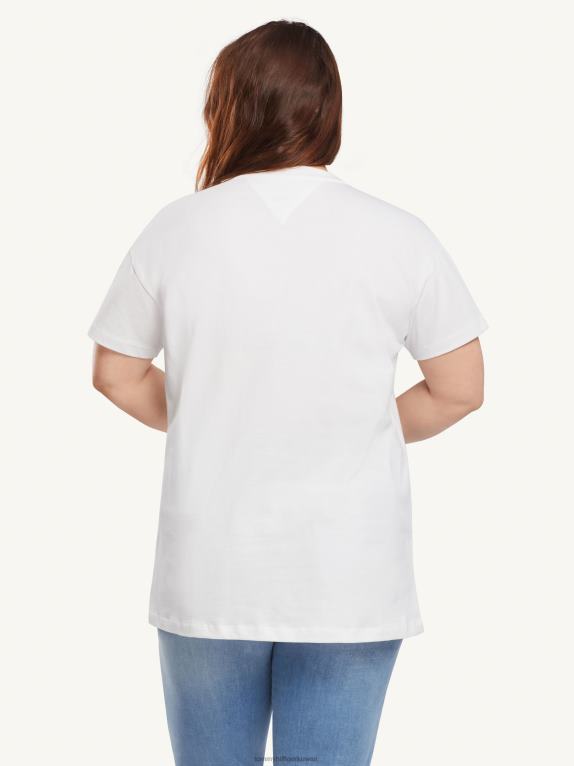 أبيض Tommy Hilfiger تي شيرت بشارة منحنى مقاس كبير 446442797