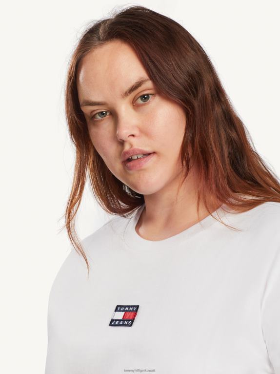 أبيض Tommy Hilfiger تي شيرت بشارة منحنى مقاس كبير 446442797