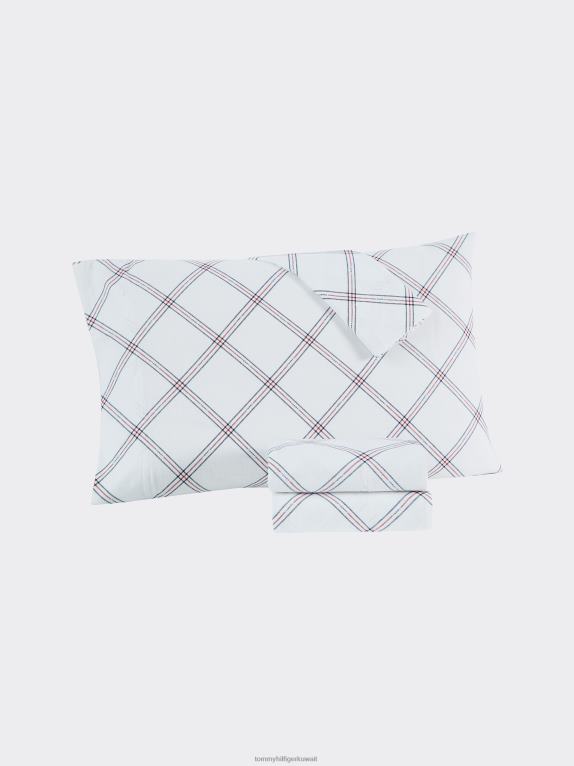 منقوشة متعددة Tommy Hilfiger مجموعة ملاءات منقوشة من زجاج النافذة لسرير كينج 4464428