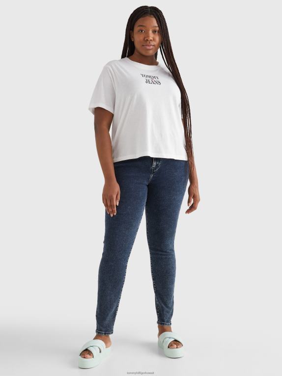 أبيض Tommy Hilfiger منحنى شعار أساسي تي شيرت 446442805