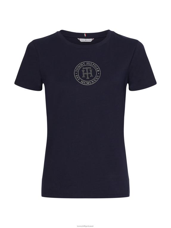 سماء الصحراء Tommy Hilfiger تي شيرت مونوغرام كريستال 446442810