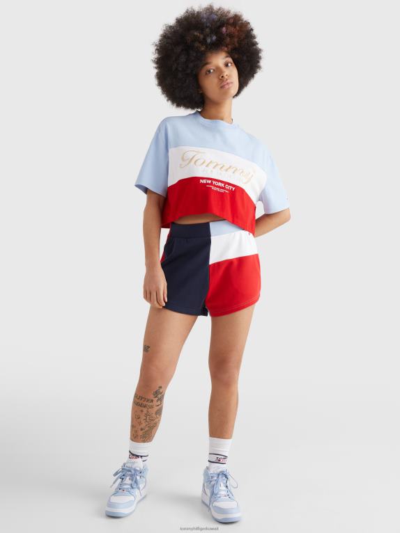 شامبراي سكاي/متعدد Tommy Hilfiger أرشيف تي شيرت قصير كبير الحجم 446442811