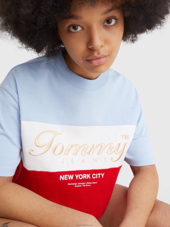 شامبراي سكاي/متعدد Tommy Hilfiger أرشيف تي شيرت قصير كبير الحجم 446442811