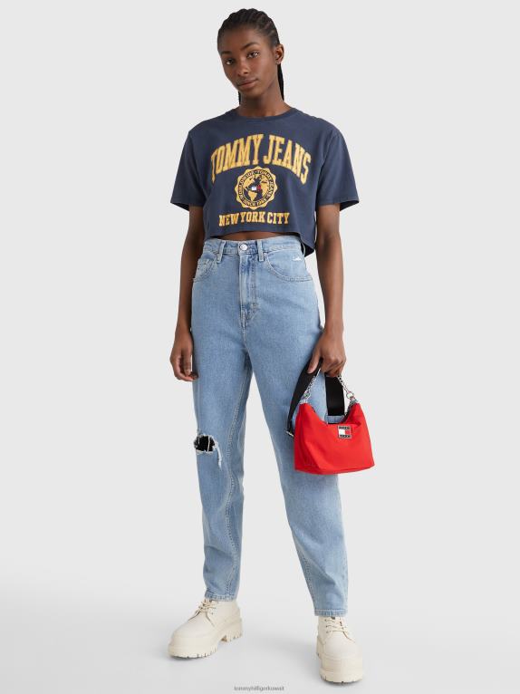 البحرية الشفق Tommy Hilfiger تيشيرت جامعي بشعار الماركة 446442815