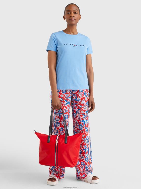 الكوبية الزرقاء Tommy Hilfiger تيشيرت أساسي برقبة دائرية وشعار 446442819