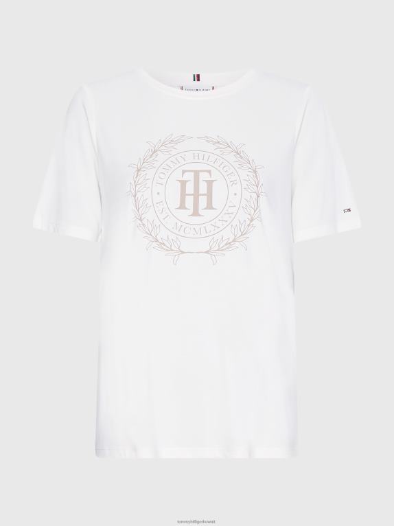 بيج فاتح Tommy Hilfiger تي شيرت من الجلد السويدي 446442827