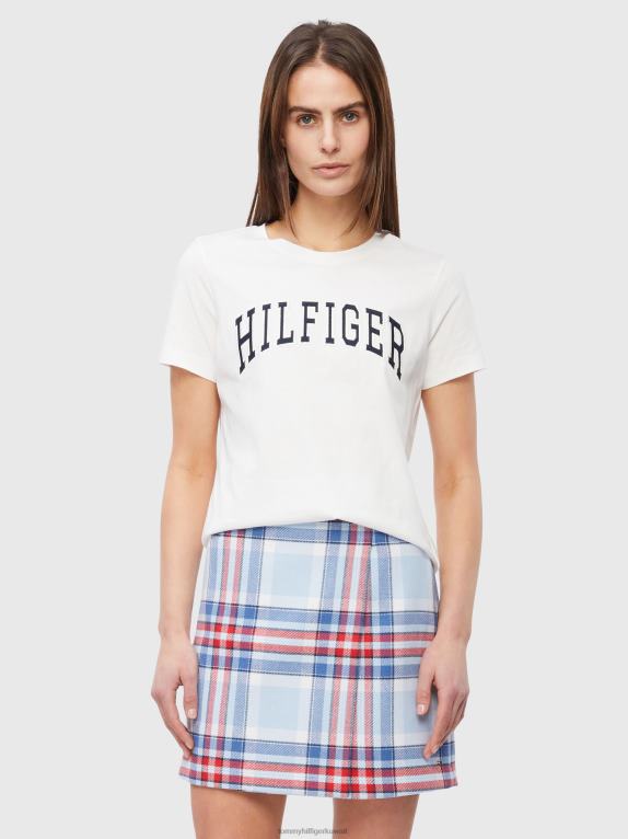 أبيض Tommy Hilfiger تي شيرت اسكواش عادي بياقة دائرية 446442834