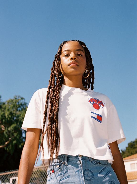 الأبيض القديم / الجديد Tommy Hilfiger الجينز والقميص الدوري الاميركي للمحترفين اقتصاص 446442846