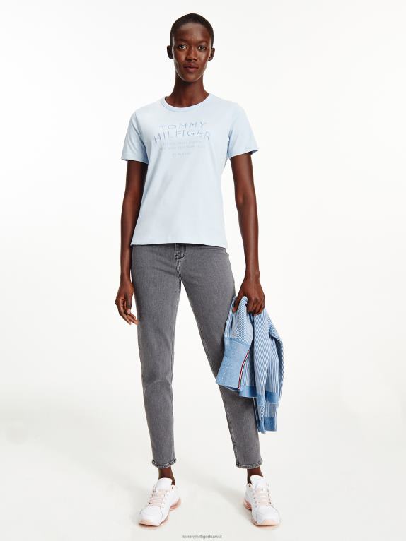 أزرق منسم Tommy Hilfiger تي شيرت مطرز من القطن العضوي الخالص 446442853