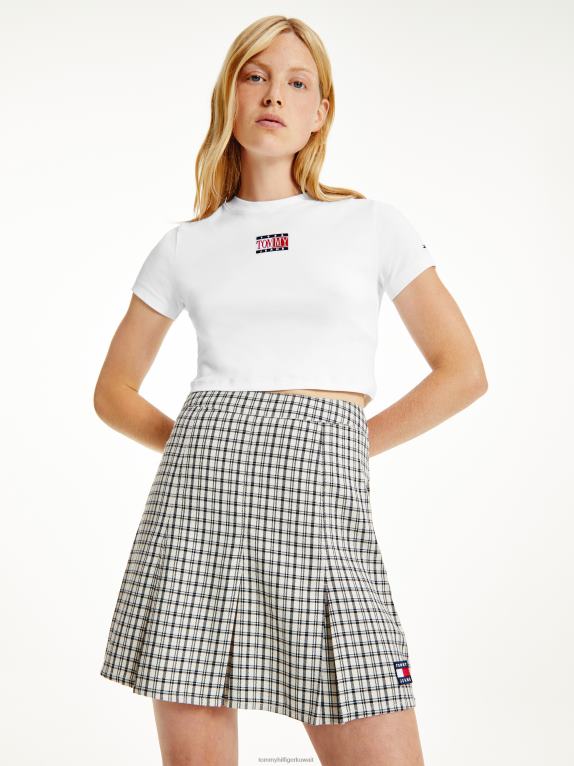 أبيض Tommy Hilfiger تيشيرت قصير بشعار الماركة 446442865