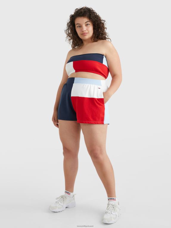 قرمزي عميق/متعدد Tommy Hilfiger منحنى أرشيف العصابة ذات الألوان المحظورة 446442895