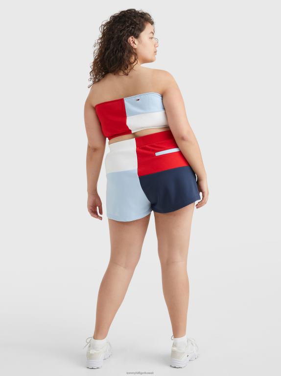 قرمزي عميق/متعدد Tommy Hilfiger منحنى أرشيف العصابة ذات الألوان المحظورة 446442895