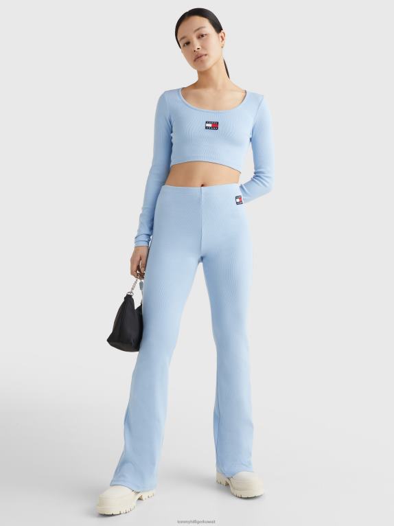 سماء شامبراي Tommy Hilfiger شارة أعلى المحاصيل طويلة الأكمام 446442896