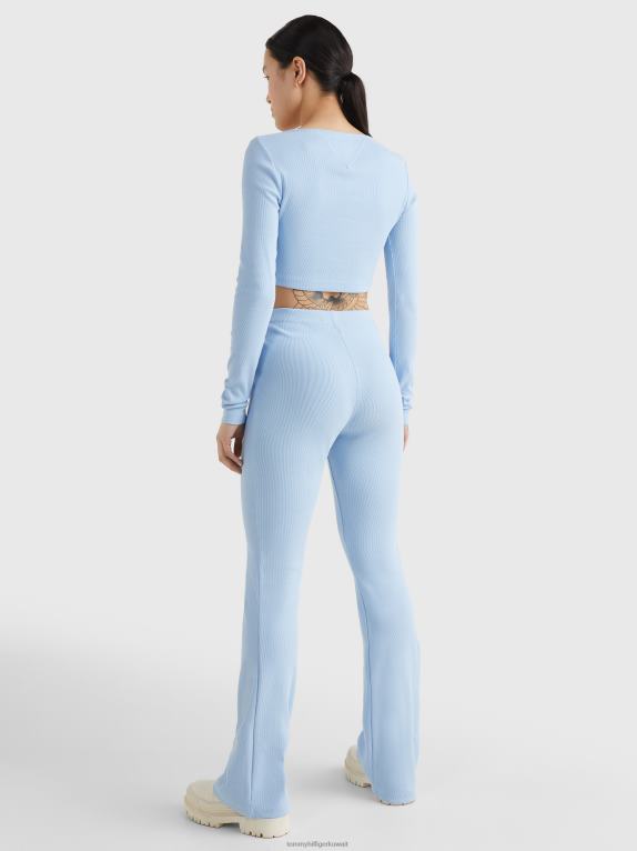 سماء شامبراي Tommy Hilfiger شارة أعلى المحاصيل طويلة الأكمام 446442896