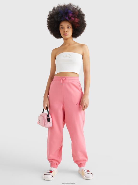 بيج فاتح Tommy Hilfiger توب قصير بشعار التوقيع 446442903