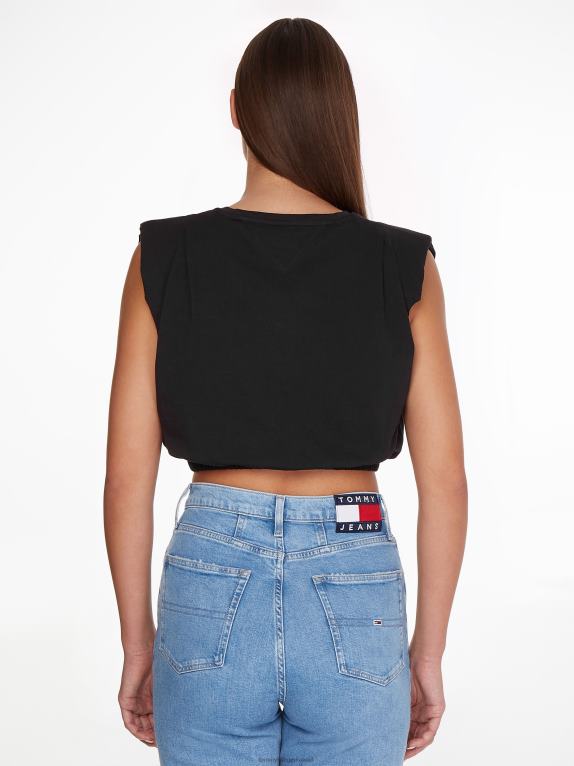 أسود Tommy Hilfiger قميص بدون أكمام بقصة ضيقة 446442909