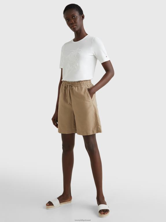 بيج فاتح Tommy Hilfiger تي شيرت بطبعة الأناناس 446442916