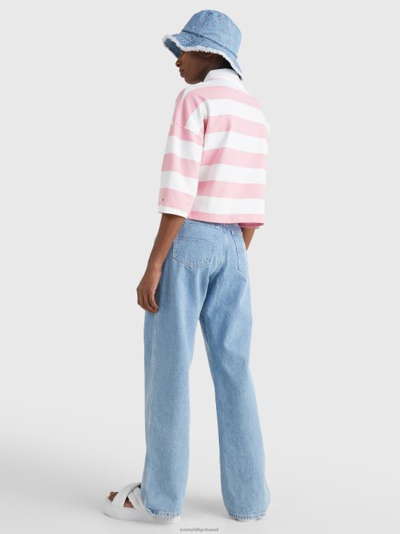 وردي طازج/متعدد Tommy Hilfiger اقتصاص شريط الرجبي البولو 446442921