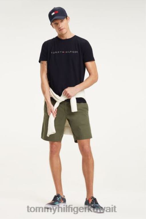 أسود Tommy Hilfiger شعار تي شيرت 446442927