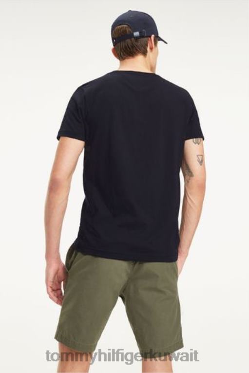 أسود Tommy Hilfiger شعار تي شيرت 446442927