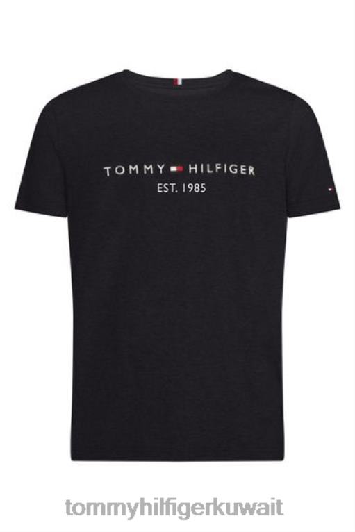 أسود Tommy Hilfiger شعار تي شيرت 446442927