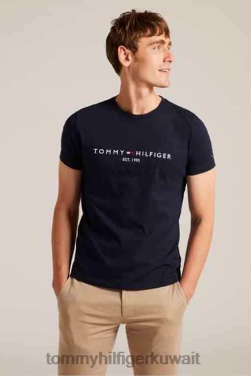 أزرق Tommy Hilfiger شعار تي شيرت 446442928