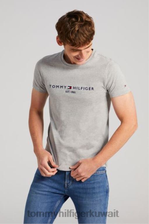 رمادي Tommy Hilfiger شعار تي شيرت 446442929