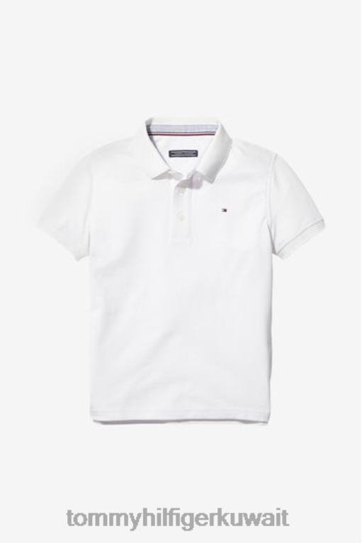 أبيض Tommy Hilfiger الأولاد قميص بولو الأساسية 446442940