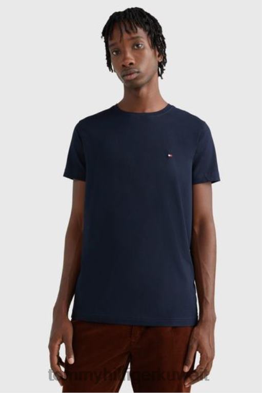 أزرق Tommy Hilfiger تي شيرت ذو رقبة دائرية وذو قصة ضيقة 446442970