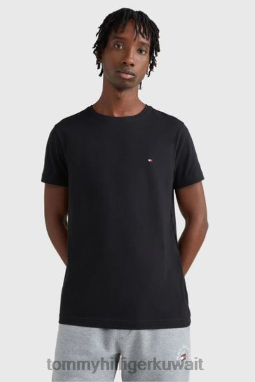 أسود Tommy Hilfiger تي شيرت ذو رقبة دائرية وذو قصة ضيقة 446442974