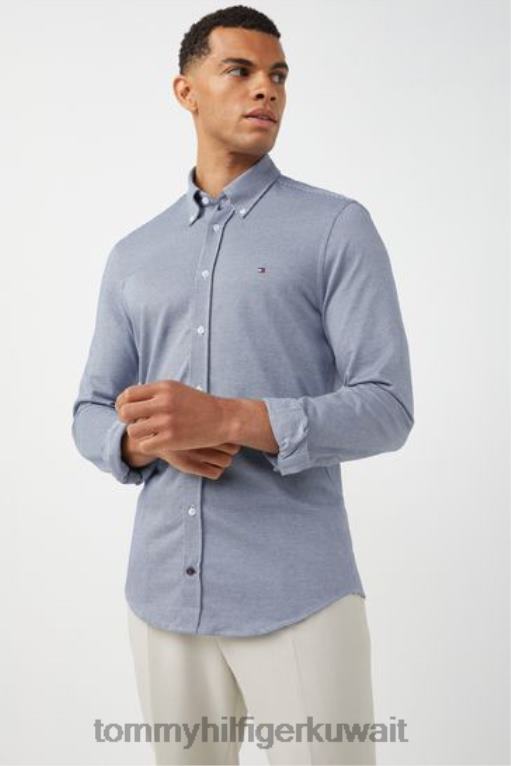 أزرق Tommy Hilfiger قميص جاكار جيرسي 446442987