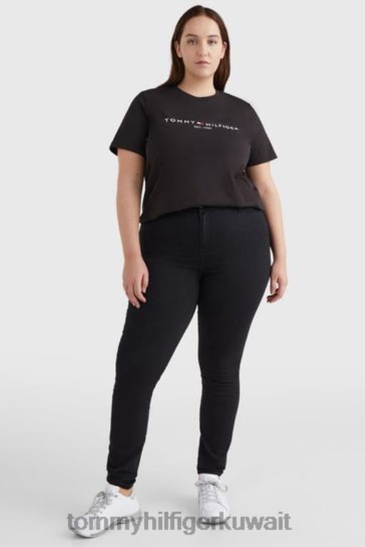 أسود Tommy Hilfiger تي شيرت منحنى 446443010