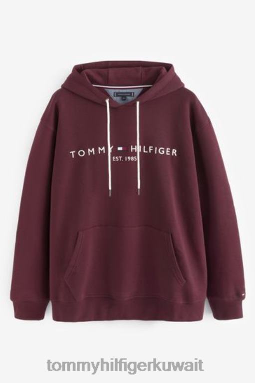 أحمر Tommy Hilfiger هوديي شعار كبير وطويل القامة 446443027