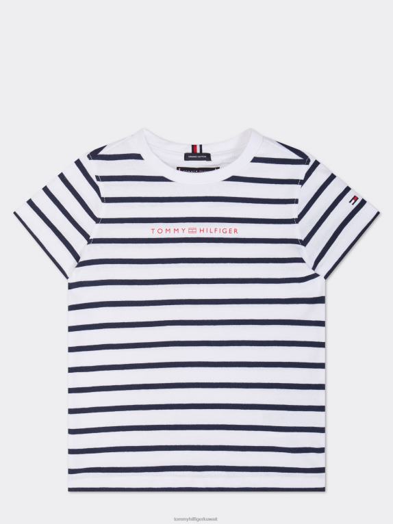 أبيض Tommy Hilfiger تي شيرت مخطط أساسي 44644303